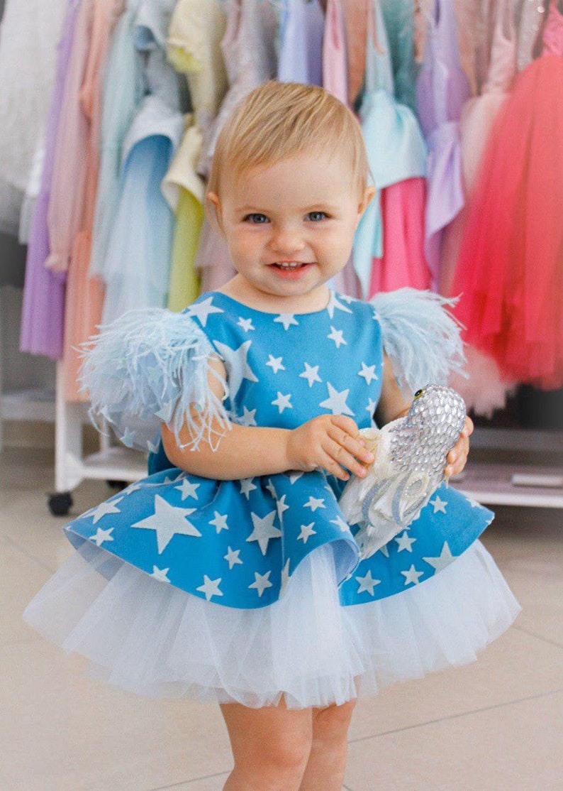 Baby blue dress with stars size 324 monthsformal clothes Etsy