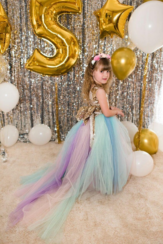 unicorn theme dress for baby girl