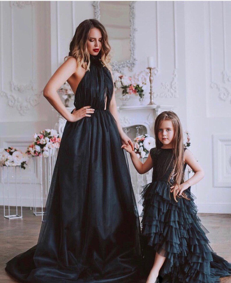 Mommy And Me Matching Black Outfit Birthday Party Wedding Etsy