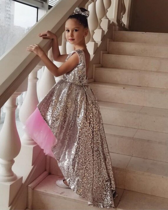 girls silver sequin dress