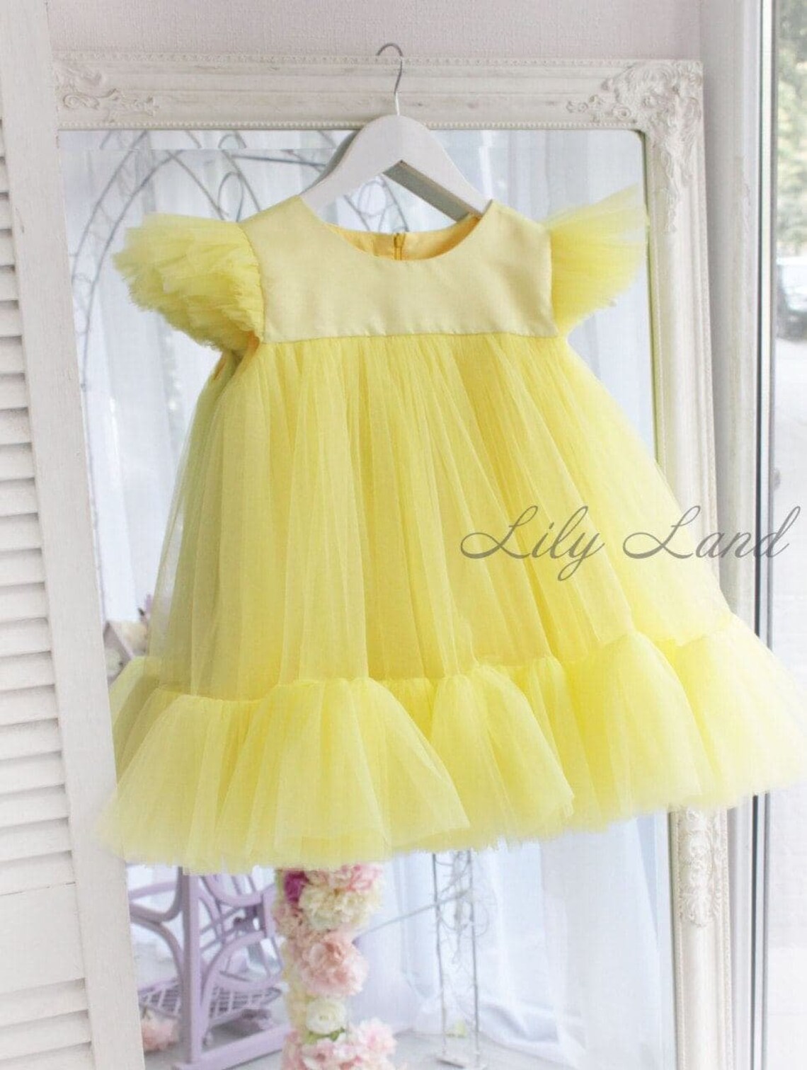 Yellow Summer Dress Tutu dress Toddler Baby Girls Princess Etsy