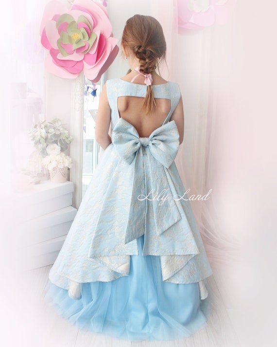 Light Blue baby dress jacquard dress blue toddler outfit baby Etsy