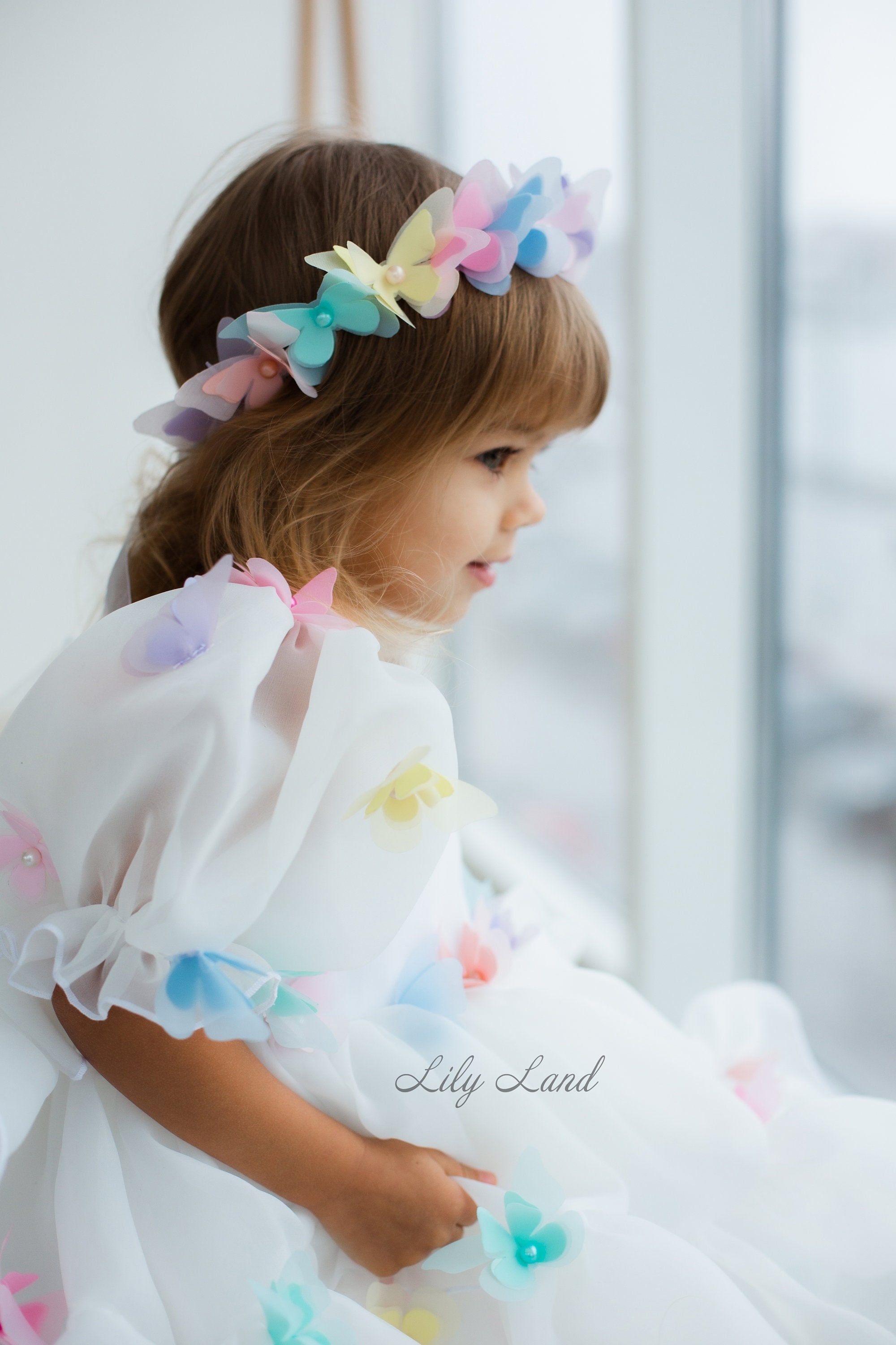 ? Lovely Colorful Rainbow Butterfly Whimsical Vine Headband Headdress ? Add some magic to your look! ? This whimsical butterfly and  main image 2