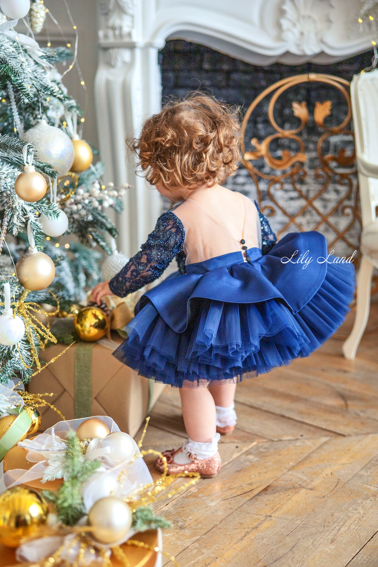Navy Blue Lace Baby Girl Dress First Birthday Dress Flower Etsy
