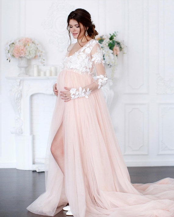 Photoshoot maternity Gown Lace 