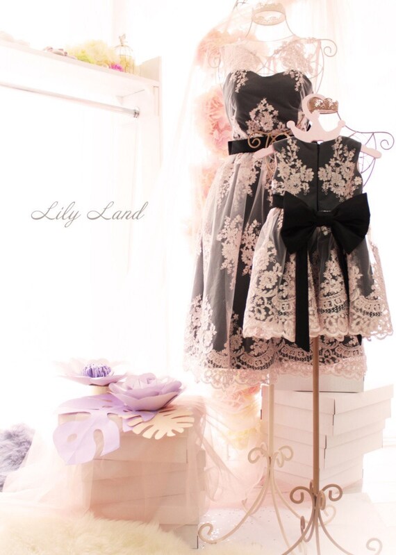 black with pink dress
