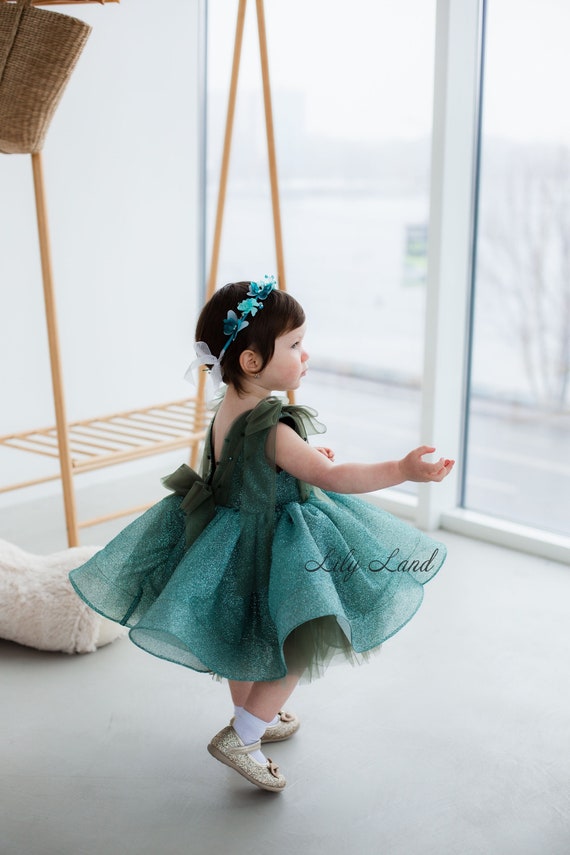 Mint green top infant dress