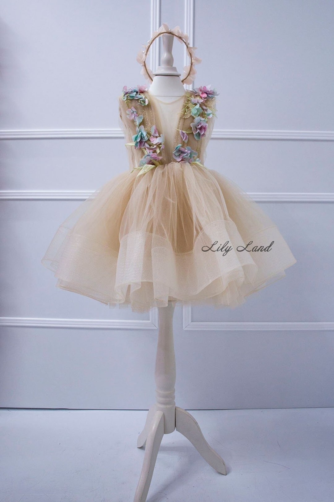 Floral Dress Birthday Party, Tutu Flower Girl Dress, Tulle