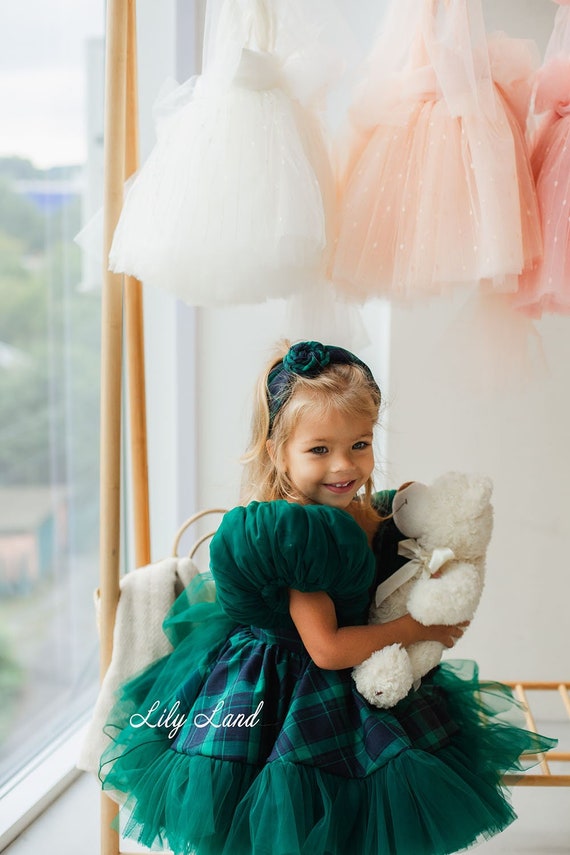 green plaid dress girl Green Flannel Plaid Tatum Mini Dress Medium main image 1