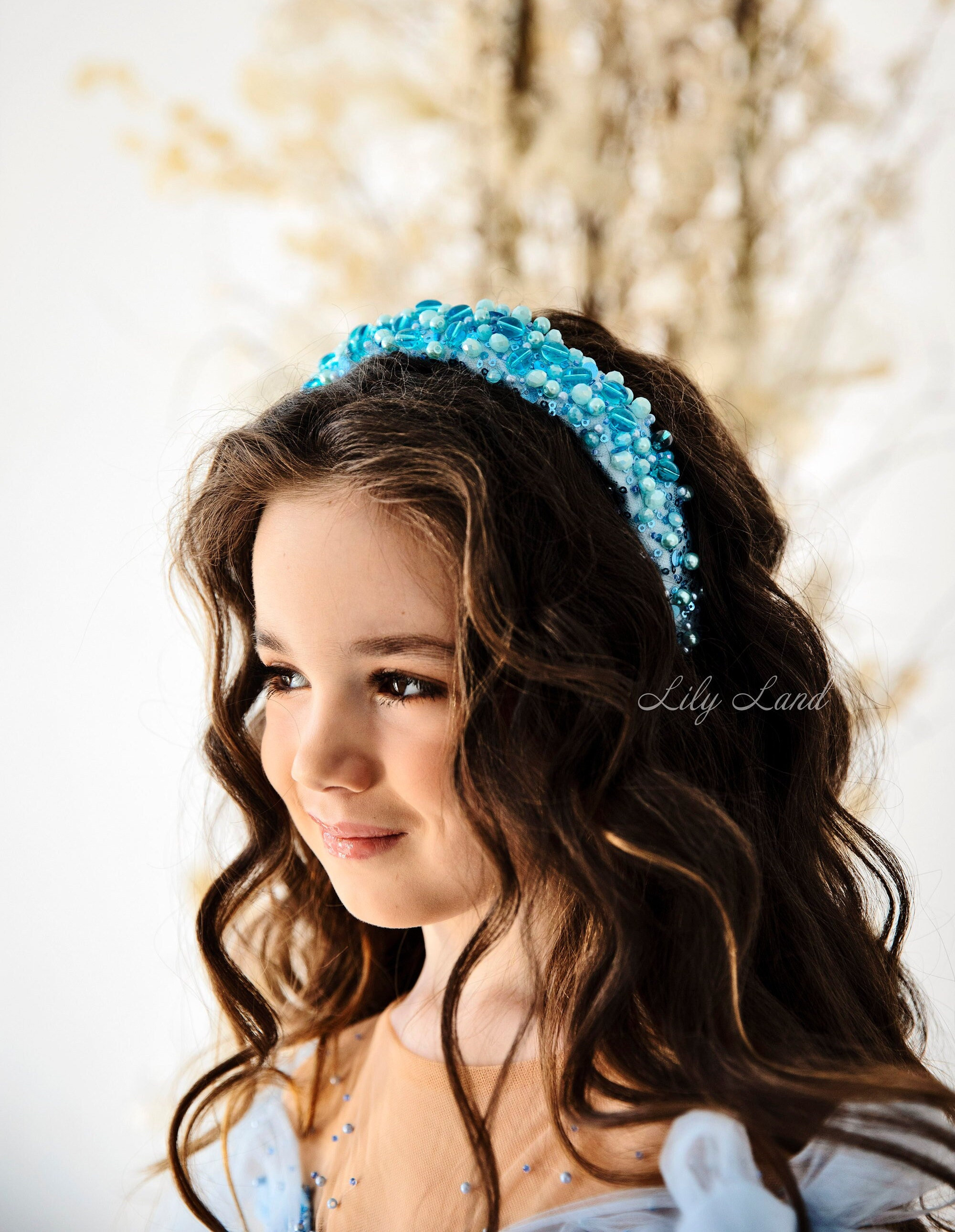 Cerchietto per capelli da donna con perle artificiali e strass, ampia molla, in schiuma, per lavare il viso