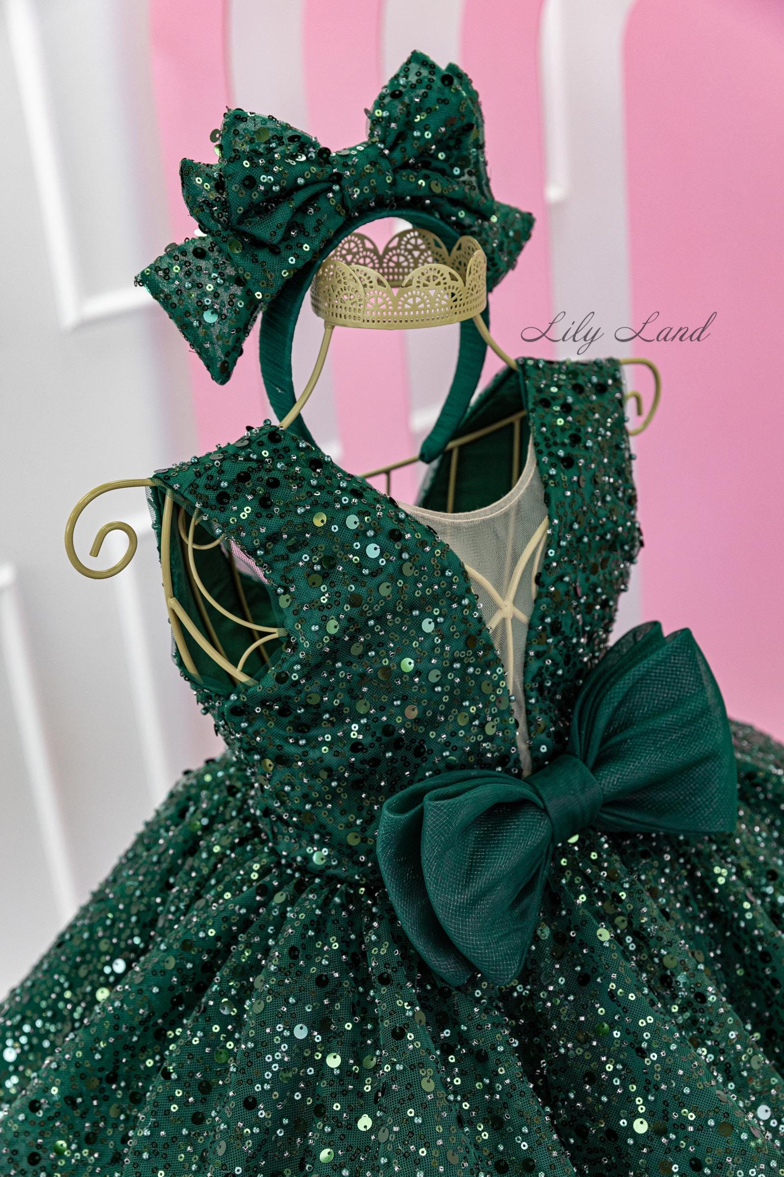 Emerald Green Sparkling Tutu Birthday Baby Dress, Flower Girl, Special  Occasion, Prom Gown, Wedding Pageant Look, Holiday Photoshoot Outfit