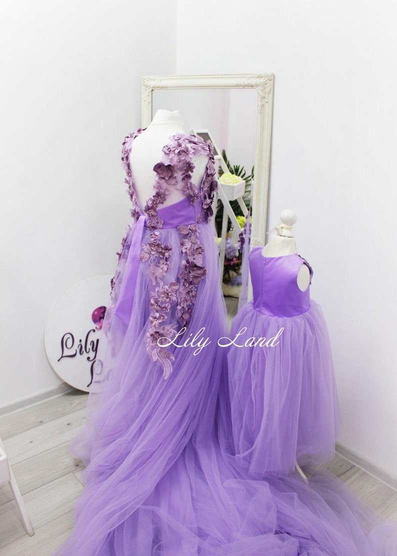 Lavender Mommy and Me Outfits Dresses Mother Daughter Matching - Etsy