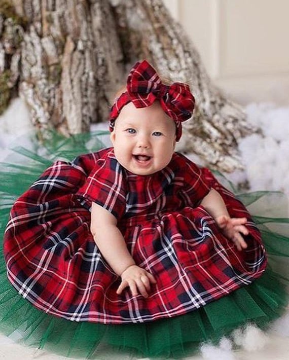 baby girl red plaid