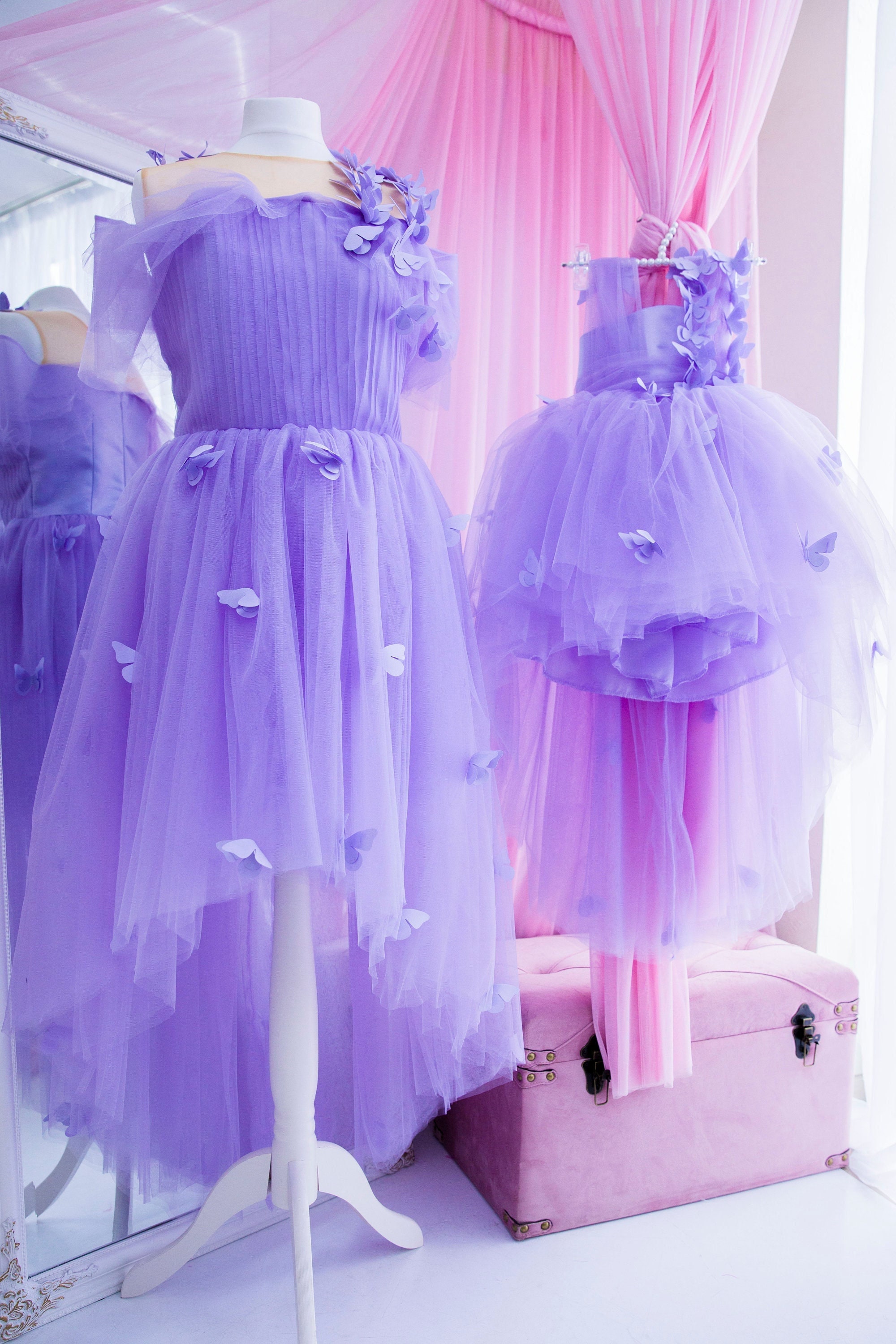 thumbnail image 2 of The Children's Place,Baby Girls,and Newborn Dresses,Purple Floral,3-6 Months 2 of 11