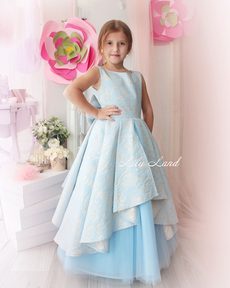 Light Blue baby dress jacquard dress blue toddler outfit baby Etsy