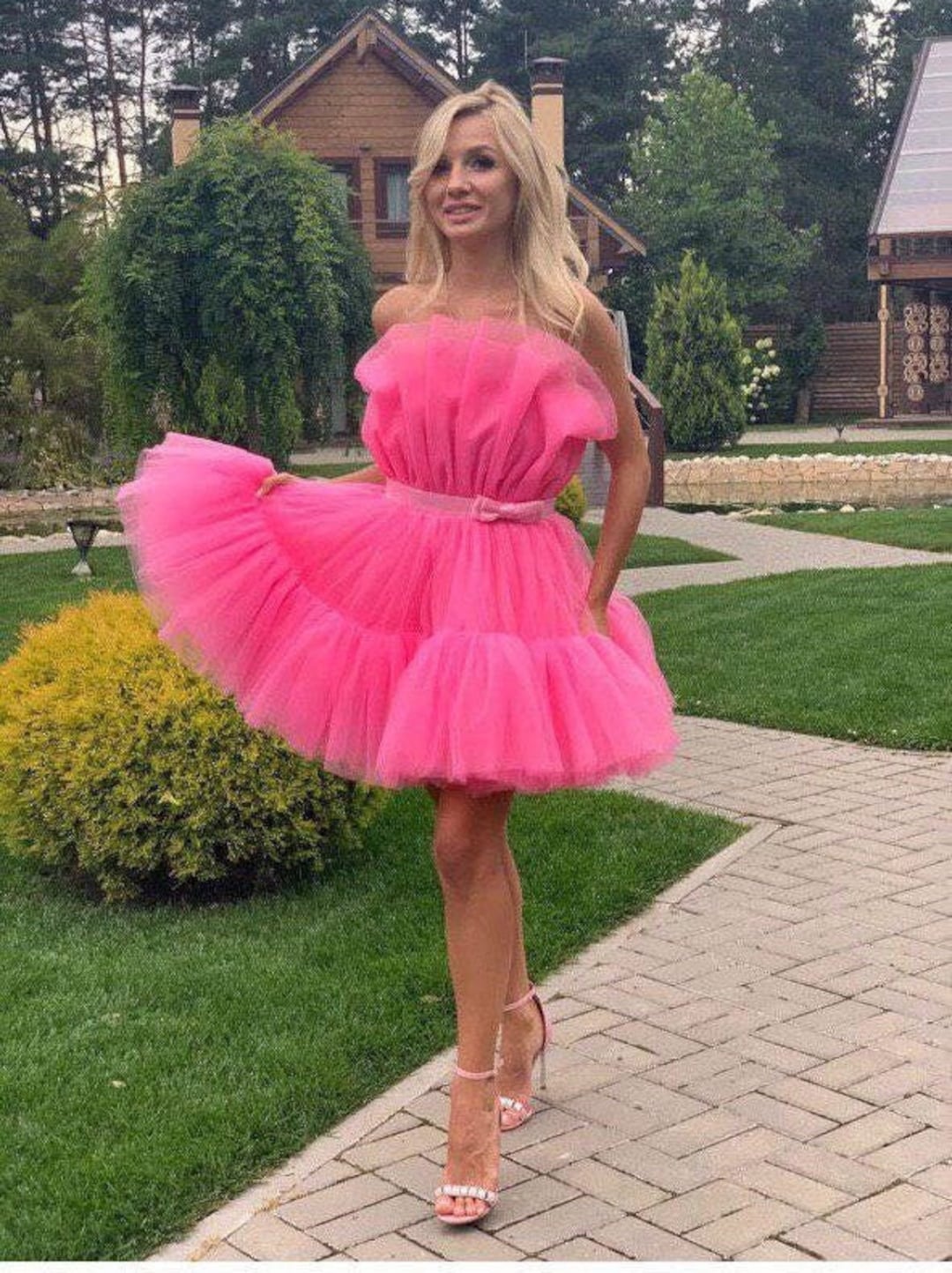 pink tulle dress womens