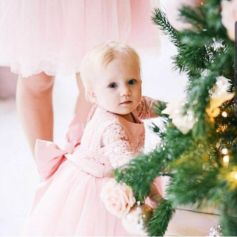 Lace fluffy dress for baby first birthday dress pink baby Etsy