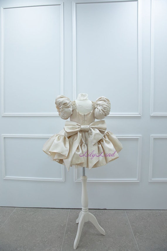 Light Gold Birthday Party Baby Dress, Champagne Puffy Flower Girl Dress,  Prom Ball Gown, Pageant Dress, Special Occasion Toddler Dress - Etsy
