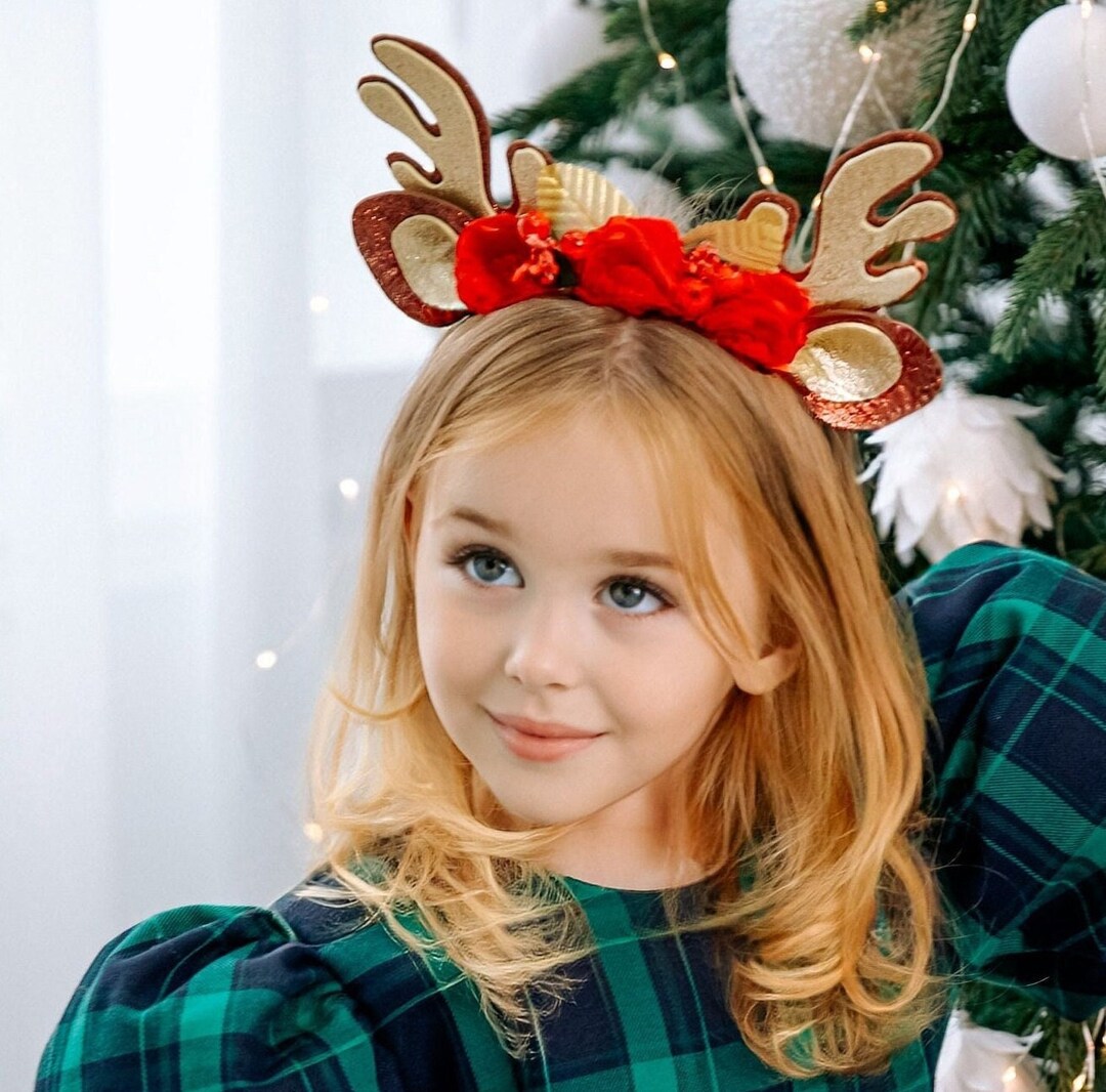 Baby Christmas Headbands,reindeer Hair Bow,reindeer Headband,baby