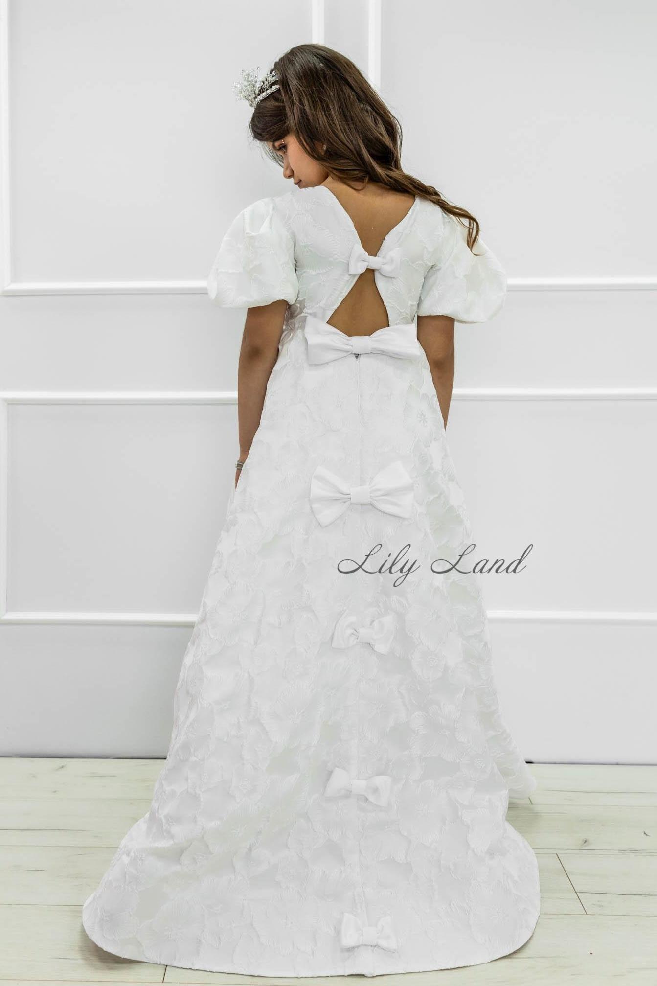 White Lace Junior Bridesmaid Flower Girl Dress, Maxi Prom Ball Gown, Special Occasion Princess Look, Pageant Graduation Outfit, Wedding Wear
