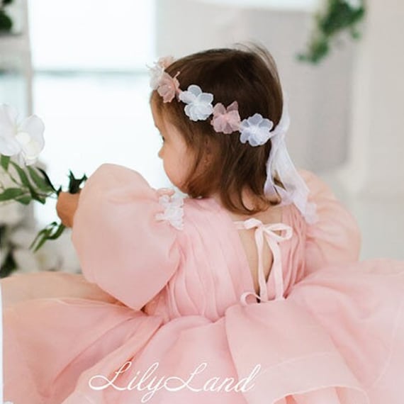 Fascia Per Capelli Da Principessa Con Fiori, Perle E Cristalli - Regolabile Per Bambine E Donne