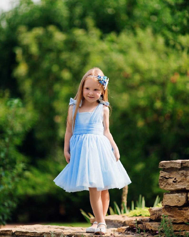 Blue Baby Girl Dress Stunning Tulle Infant dress Toddler Etsy