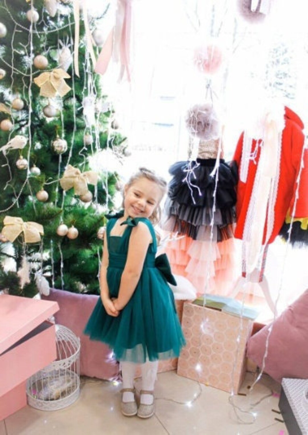 infant green christmas dress