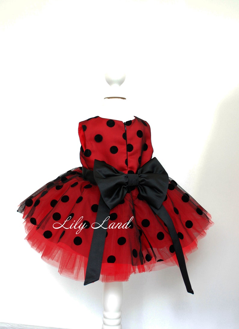 pageant fancy fairy tutu baby dress Minnie Mouse style baby girl dress festival birthday party polka dot red tulle puffy dress for girl