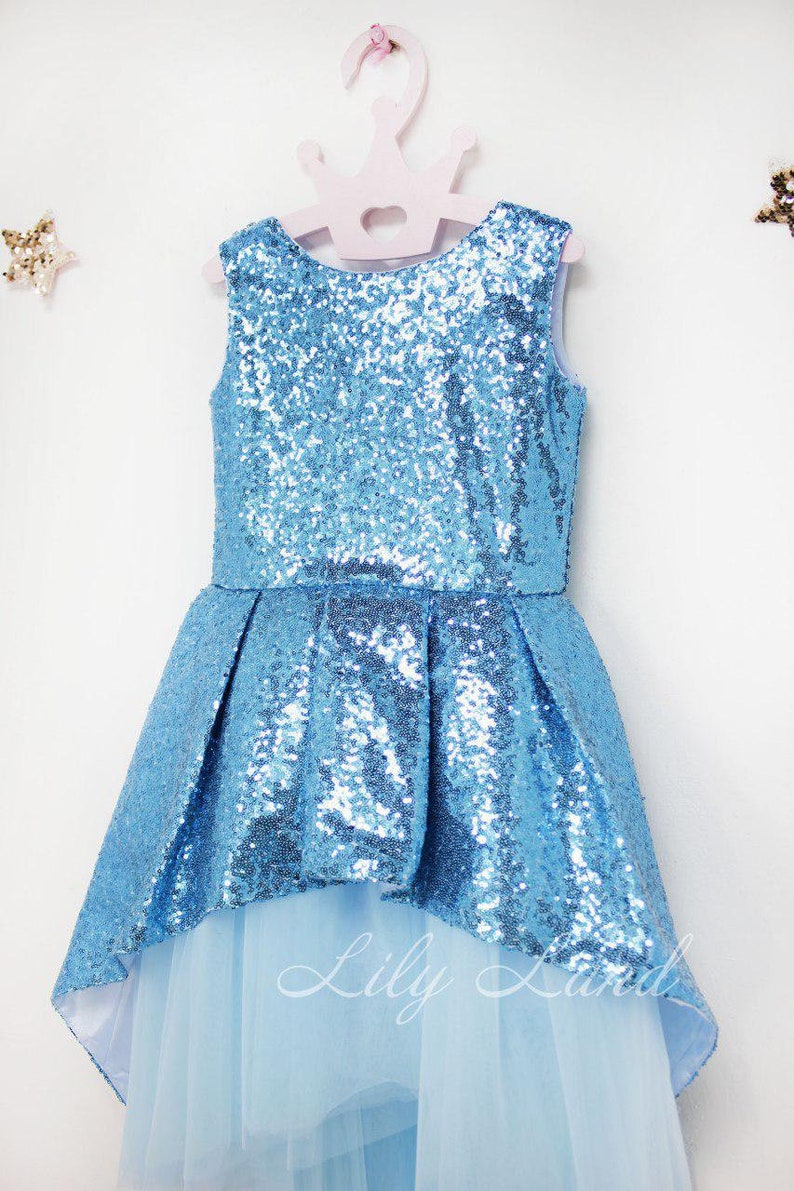 Baby blue glitter dress blue toddler dress sparking girls Etsy