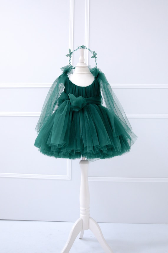 green emerald velvet dress Susanne Lively Girls Emerald Green Christmas Dress