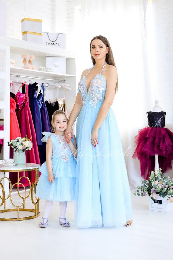 blue mommy and me dresses