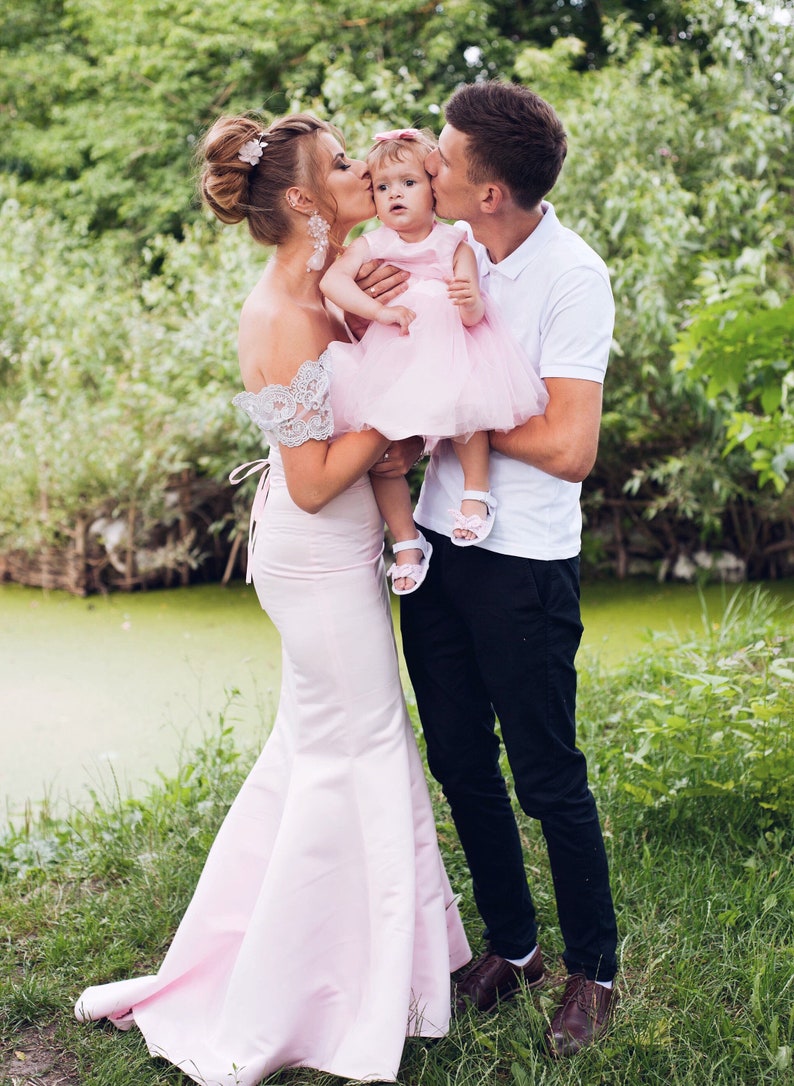 pink mother and daughter dress mommy and baby matching dresses pink girls dress baby dress toddler dress birthday dress mommy and me outfits image 2