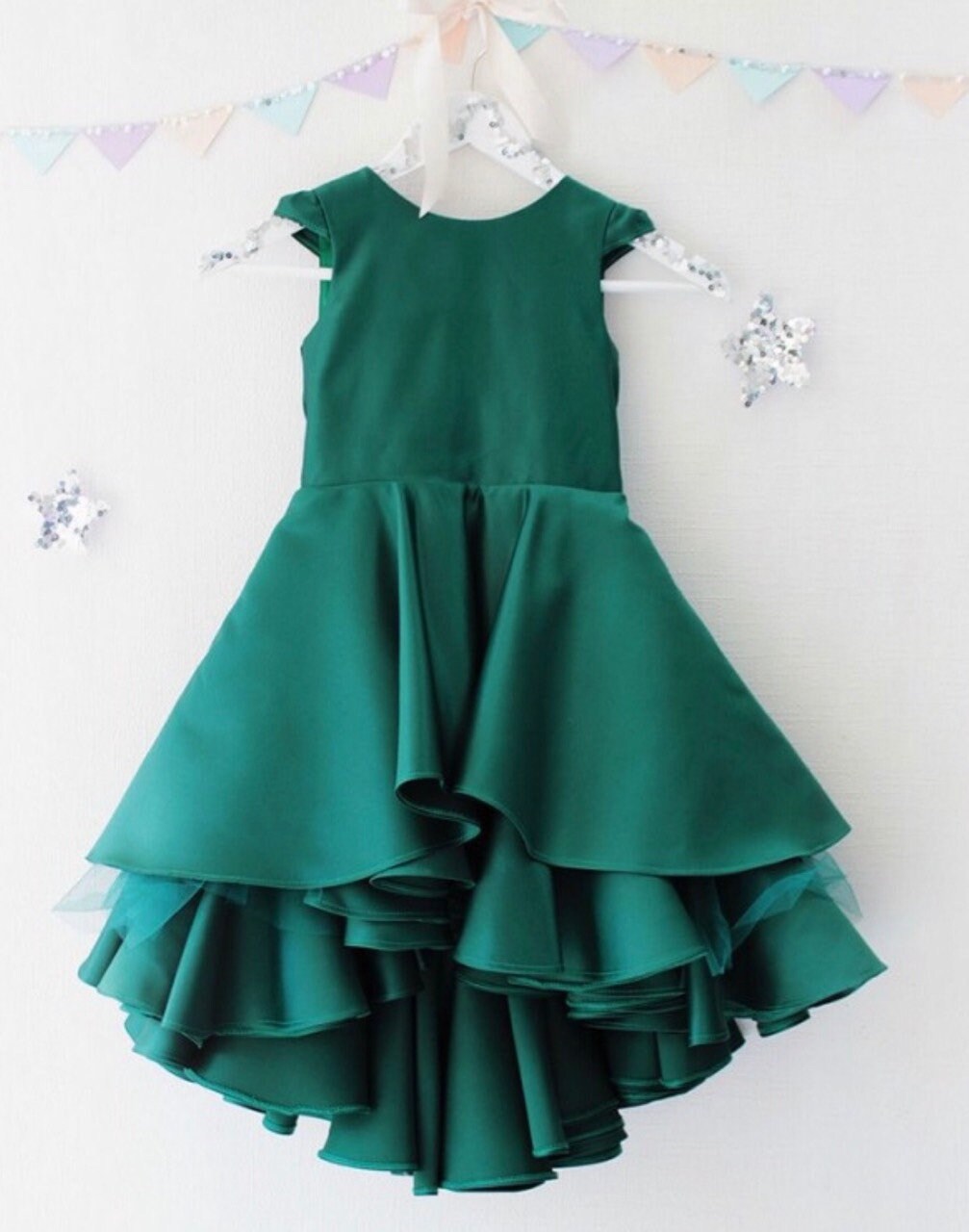 Emerald green dress girls dress low high dress christmas girl Etsy