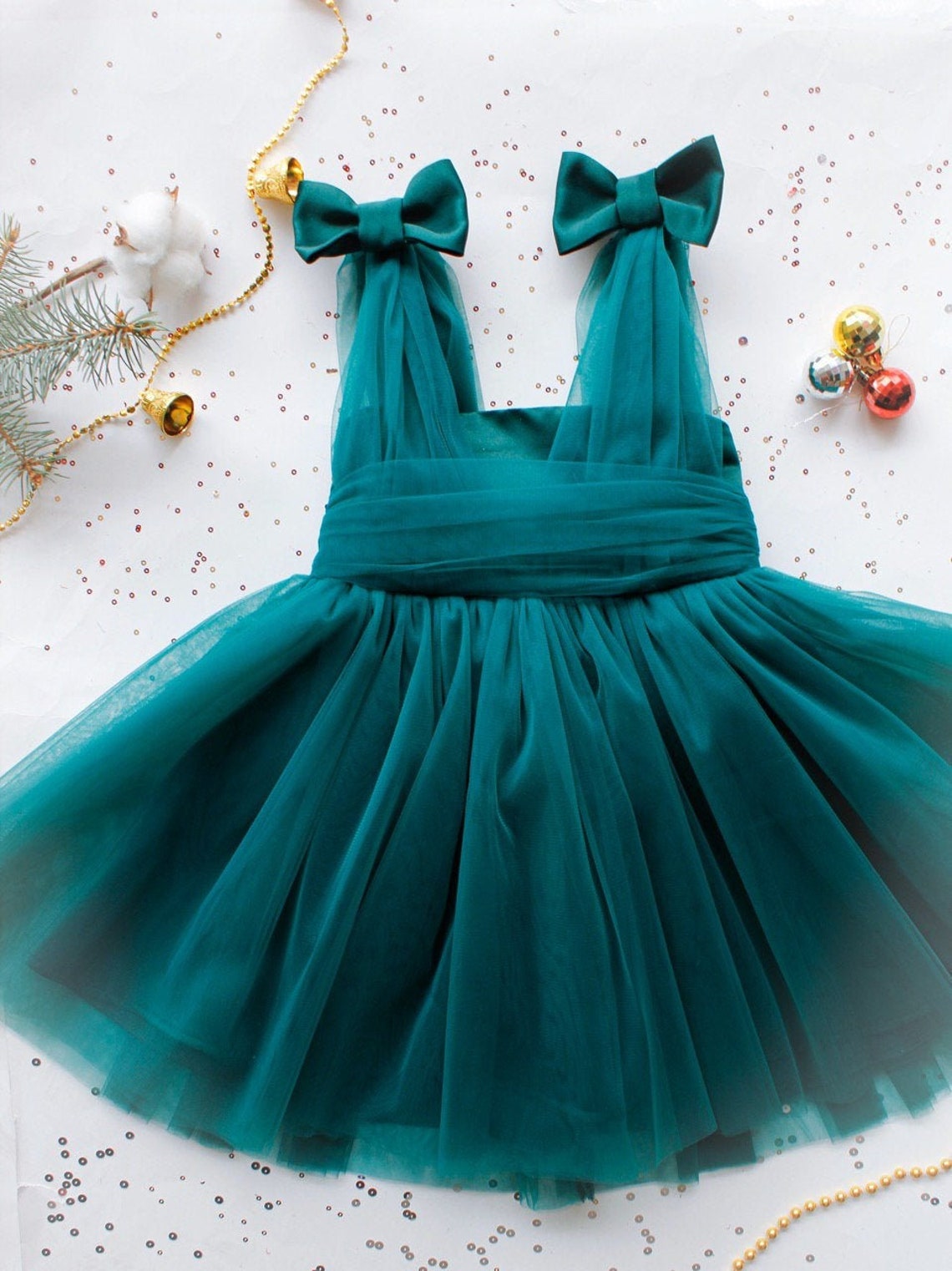 Emerald green Christmas dress for baby cute baby girl dress | Etsy