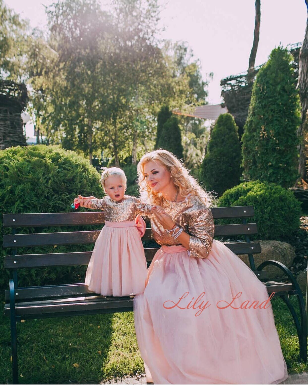 Mother Daughter Matching Dresses Gold 