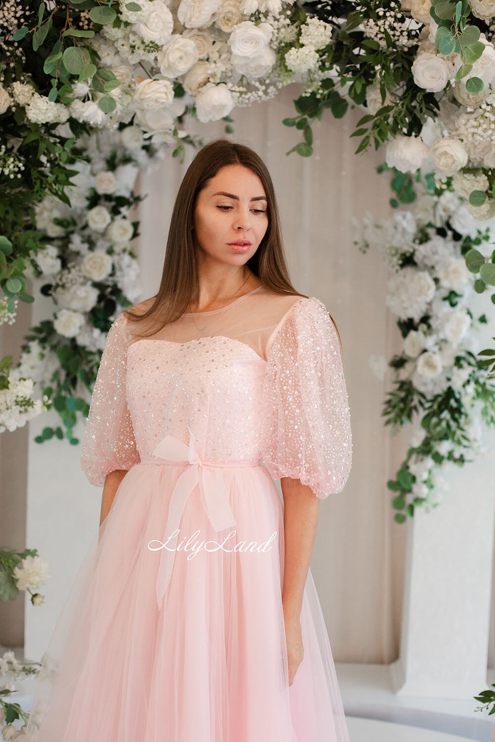 blue dress for baby girl Mint Green Lace Tulle Thin Strap Weave Bridesmaid Dress