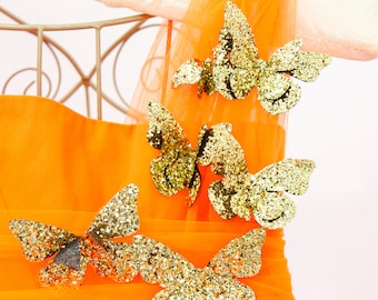 Bright Orange Baby Dress With Gold Butterflies, Butterfly Style Birthday Girl Dress, Flower Girl Dress, First Birthday Dress, Princess Dress - Etsy Bright Orange Baby Dress With Gold Butterflies, Butterfly Style Birthday Girl Dress, Flower Girl Dress, First Birthday Dress, Princess Dress - Etsy