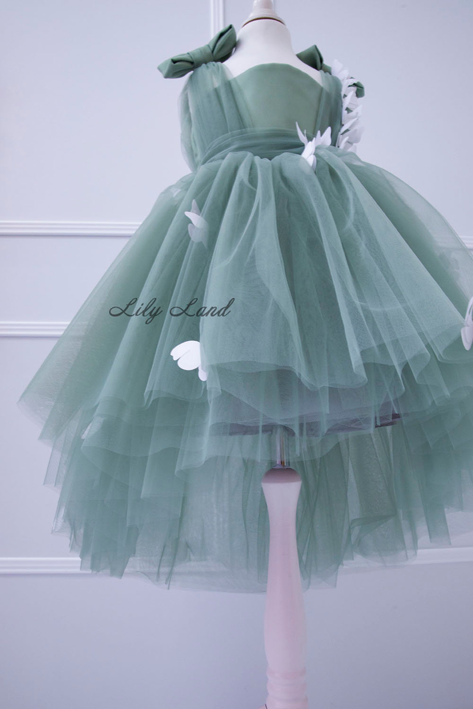 Sage Green Butterfly Dress First Birthday Party Baby Etsy