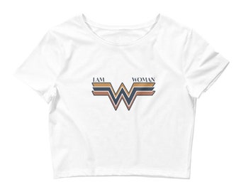 I Am Woman Crop Top / Gifts for Her / Feminism Designs / She/Her / Gifts for Women / Feminist / Girl Power / Womanhood / Sisterhood