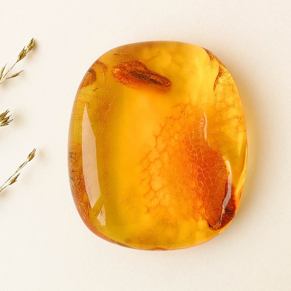 Large white amber stone, Memorabilia amber stone, souvenir genuine amber butterscotch color piece, housewarming gift, original symbolic gift