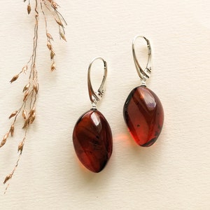Luxurious Dark Red Amber Twisted Original Shape Medium Size - Etsy
