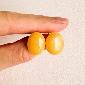 Natural Baltic amber matt white color oval post/ butterfly closure earrings, classy look, gift for a special person, genuine original amber