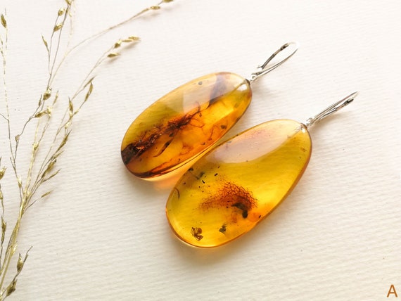 Baltic Lemon Amber Oval Earrings Baltic Lemon Amber Oval Earrings