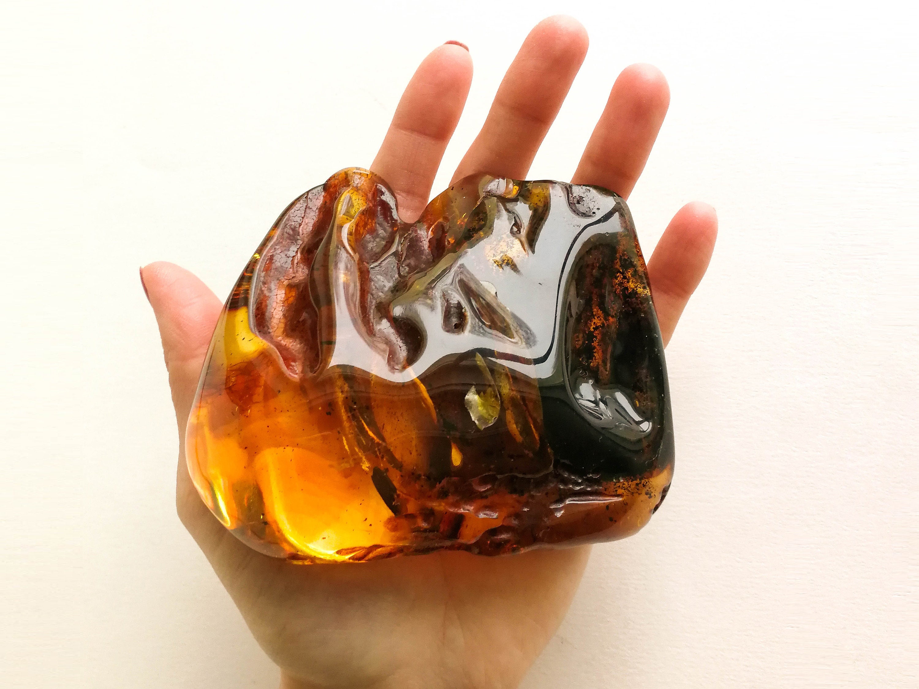 Very Large 178 Grams Natural Amber Stone, Very Large Thick Dark Cognac Amber  Resin Souvenir, Layered Untreated Amber Decoration Charm Home 