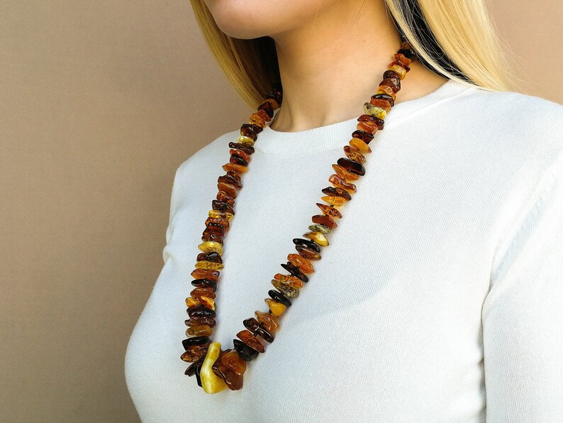 Real Baltic Amber Bead Necklace Gemstone Gift Handmade Jewelry Matte Black Stone Real Baltic Amber Bead Necklace Gemstone Gift Handmade Jewelry Matte Black Stone