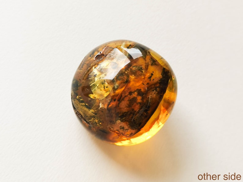 Dark round flat natural amber resin souvenir, home decor genuine amber gemstone, natural cognac color amber, amber stone memorabilia house image 6