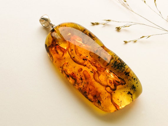 Ciondolo Ambra Farfalla - Pietra Preziosa Con Resina 4x2x5 Cm Per Gioielli Fai Da Te - Foto 5