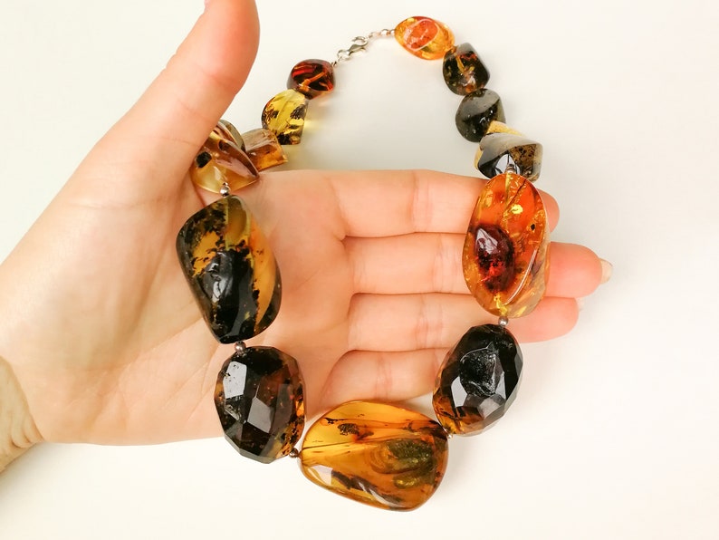Extra Large Beads Natural Amber Outstanding Woman Necklace Etsy