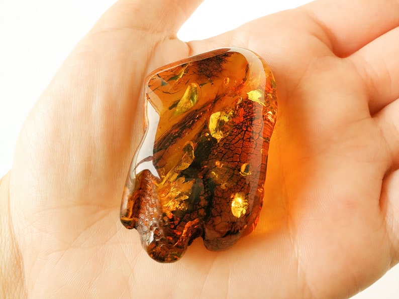 Exclusive amber stone with skin souvenir memento huge cognac color amber spiritual gift home Clear and shiny golden amber stone decoration