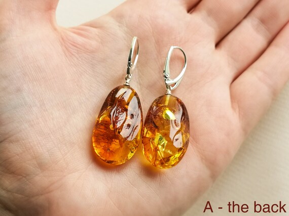 Large Original Oval Shape Natural Amber Resin Souvenir, Dark